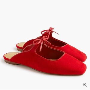 Red Slip-On Mules with Bow